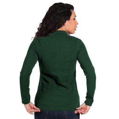 SUNNY LSL, ženska pamučna polo majica dugih rukava, 180 g/m2, tamno zelena