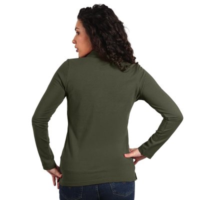 SUNNY LSL, ženska pamučna polo majica dugih rukava, 180 g/m2, maslinasta