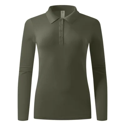 SUNNY LSL, ženska pamučna polo majica dugih rukava, 180 g/m2, maslinasta