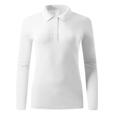 SUNNY LSL, ženska pamučna polo majica dugih rukava, 180 g/m2, bela