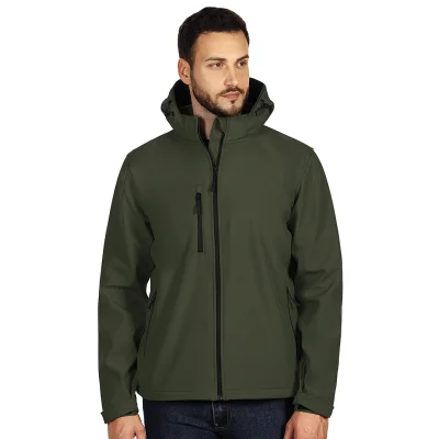 PROTECT MEN, softshell jakna sa skidajućom kapuljačom, maslinasta
