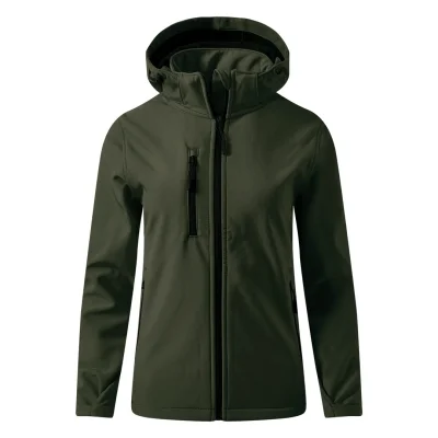 PROTECT WOMEN, ženska softshell jakna sa skidajućom kapuljačom, maslinasta