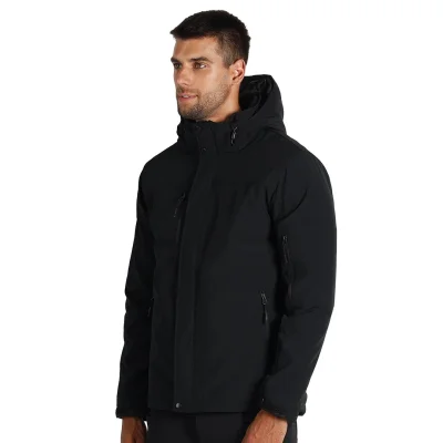 TROOPER, softshell jakna sa skidajućom kapuljačom, crna