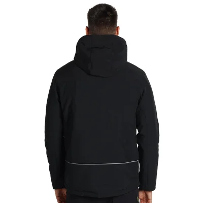 TROOPER, softshell jakna sa skidajućom kapuljačom, crna