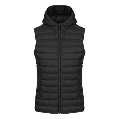 LIBERTY HOOD VEST WOMEN, ženski prsluk sa kapuljačom, crni