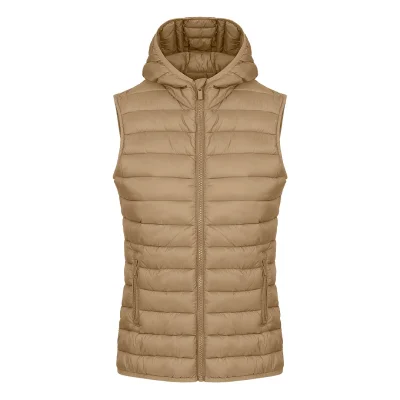 LIBERTY HOOD VEST WOMEN, ženski prsluk sa kapuljačom, svetlo braon