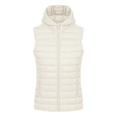 LIBERTY HOOD VEST WOMEN, ženski prsluk sa kapuljačom, krem-beli