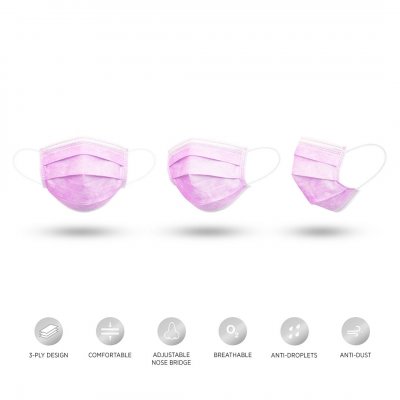 DFM KIDS 50, dečja zaštitna maska za jednokratnu upotrebu, roze