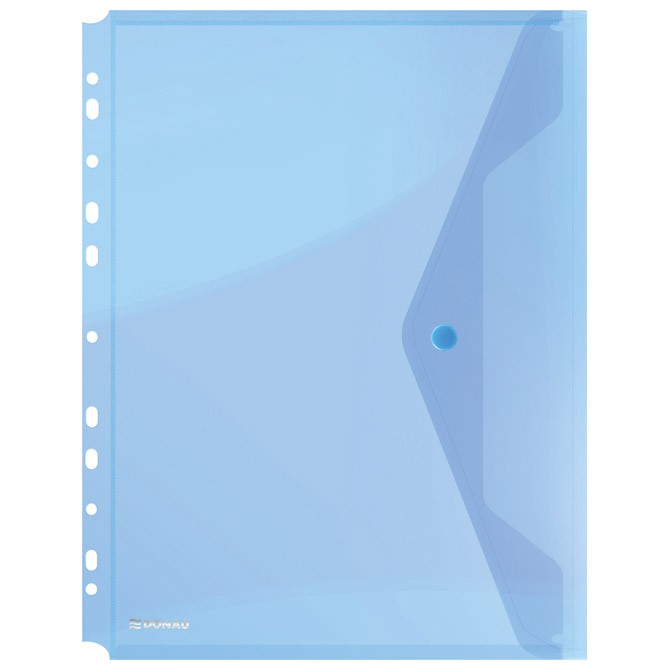 Fascikla koverta s dugmetom A4 pp uložna Donau 8540001PL-10 providno plava