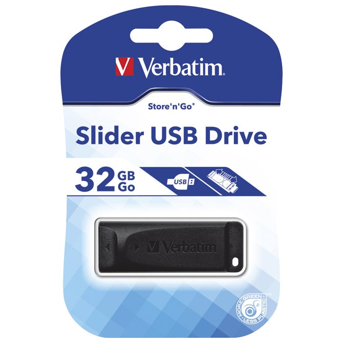 Memorija USB 32Gb Drive Slider Verbatim 98697 crna blister