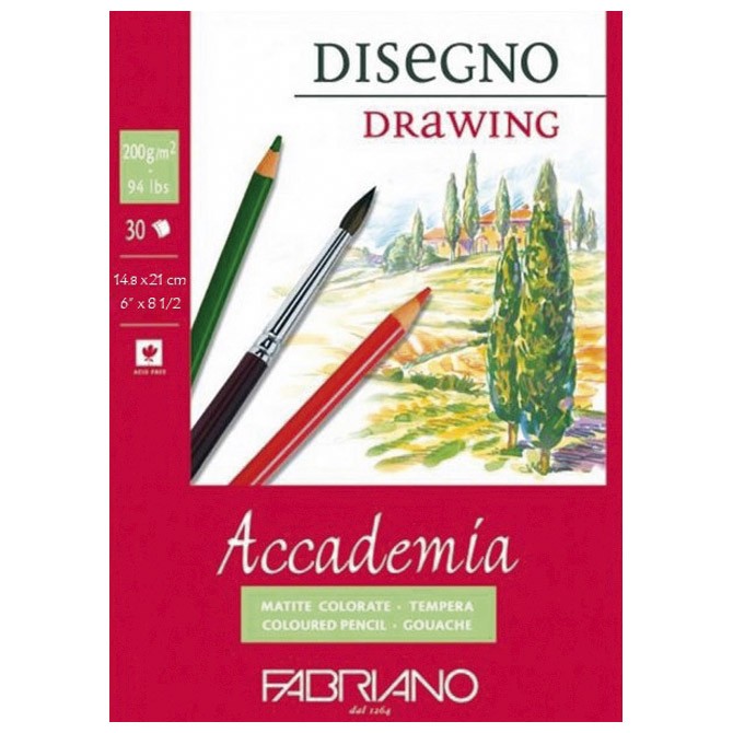 Blok Accademia Disegno Drawing 14,8x21cm 30L 200g Fabriano 41201421