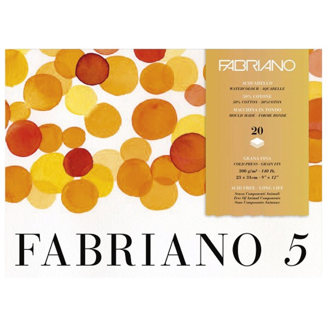 Blok Fabriano 5 26x36cm 20L 300g (cold pressed/grana fina) Fabriano 19100259
