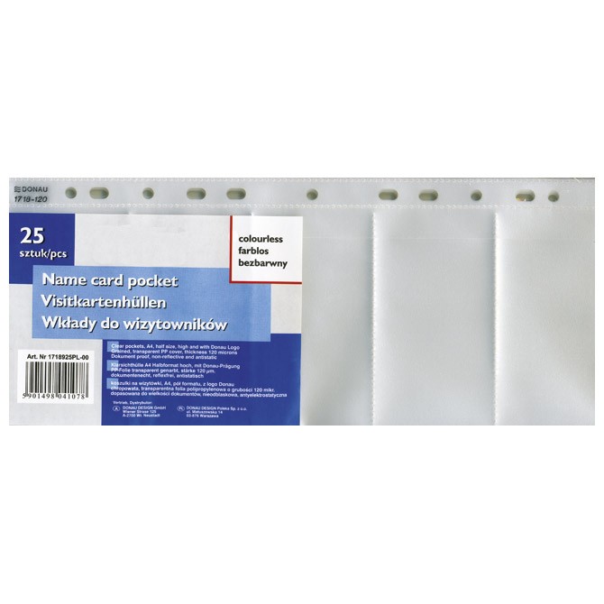 Fascikla uložna za vizit karte 310x127mm pk25 Donau 1718925-00