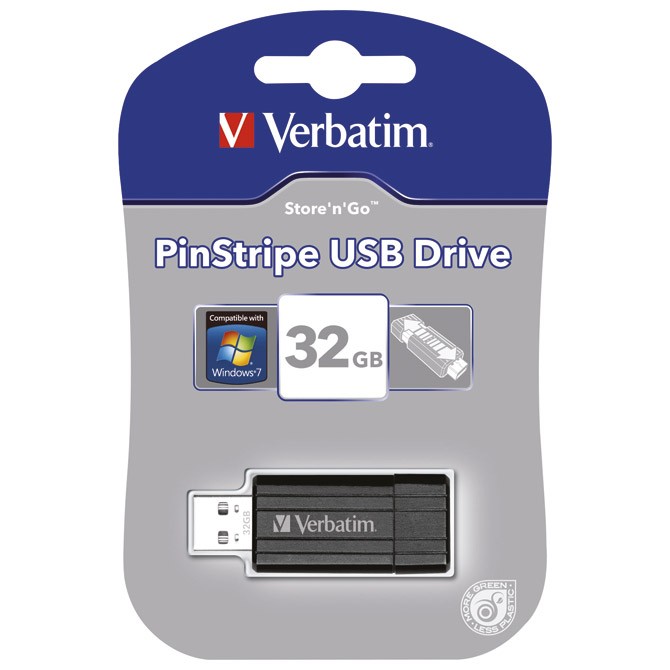 Memorija USB 32Gb PinStripe Verbatim 49064 crna blister