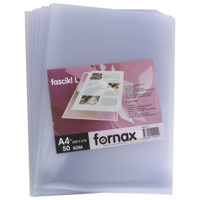Fascikla "L" 80my pp A4 mat pk50 Fornax 24788 providna