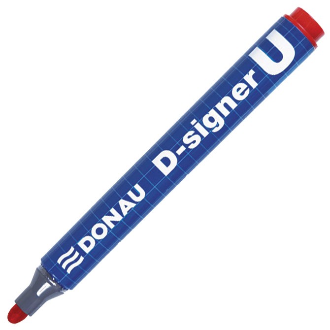 Marker permanentni 2-4mm okrugli vrh D-signer U Donau 7371001-04PL crveni