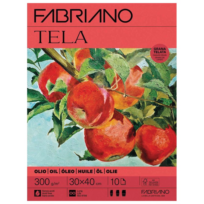 Blok Tela Olio 30x40cm 10L 300g (canvas grain/superficie telata) Fabriano 19100832