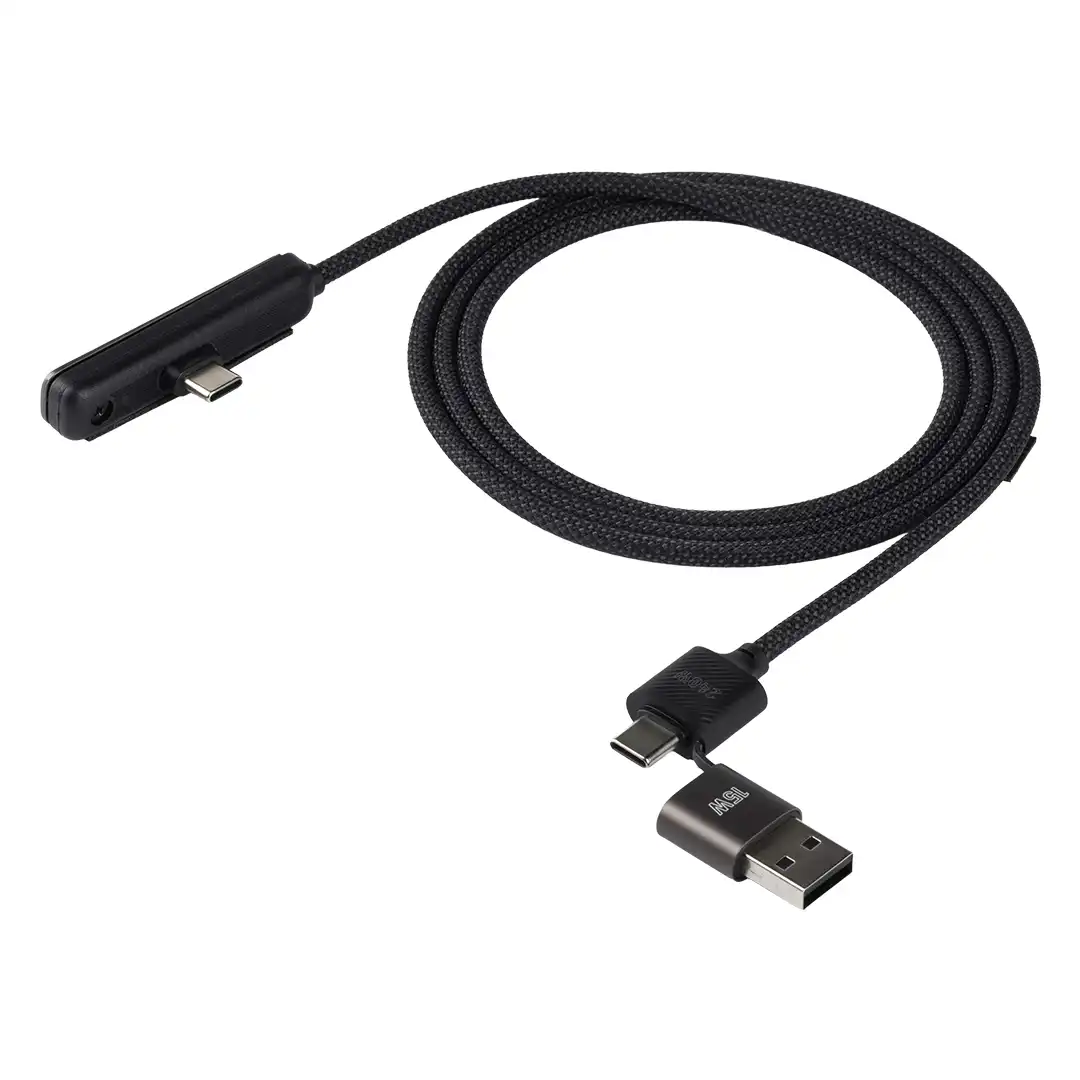 USB / Type-C kabl za punjenje i prenos podataka, sa rotirajućim držačem za mobilne uređaje, 2 u 1, 240W GEIGER 2IN1